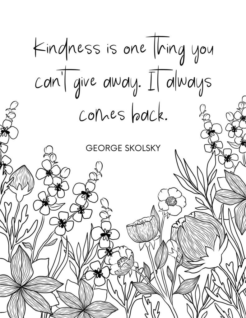 Kindness quote coloring page.