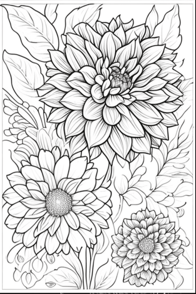 Floral coloring page.