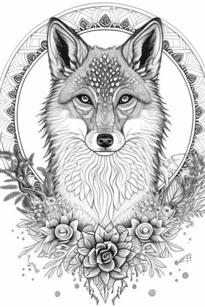 Wolf coloring page.
