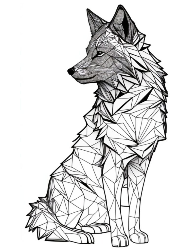 Wolf coloring page.