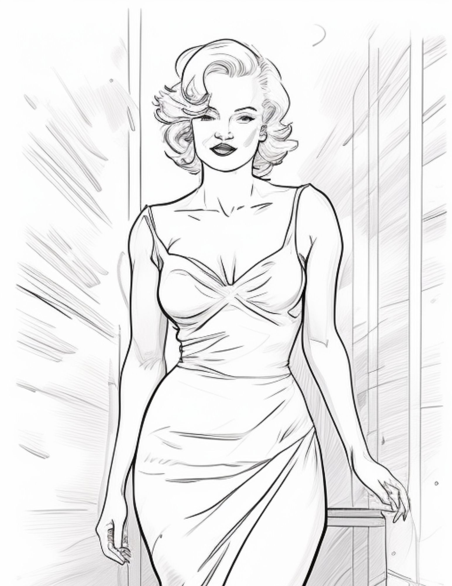Marilyn Monroe Coloring Pages - creativitycolor.com