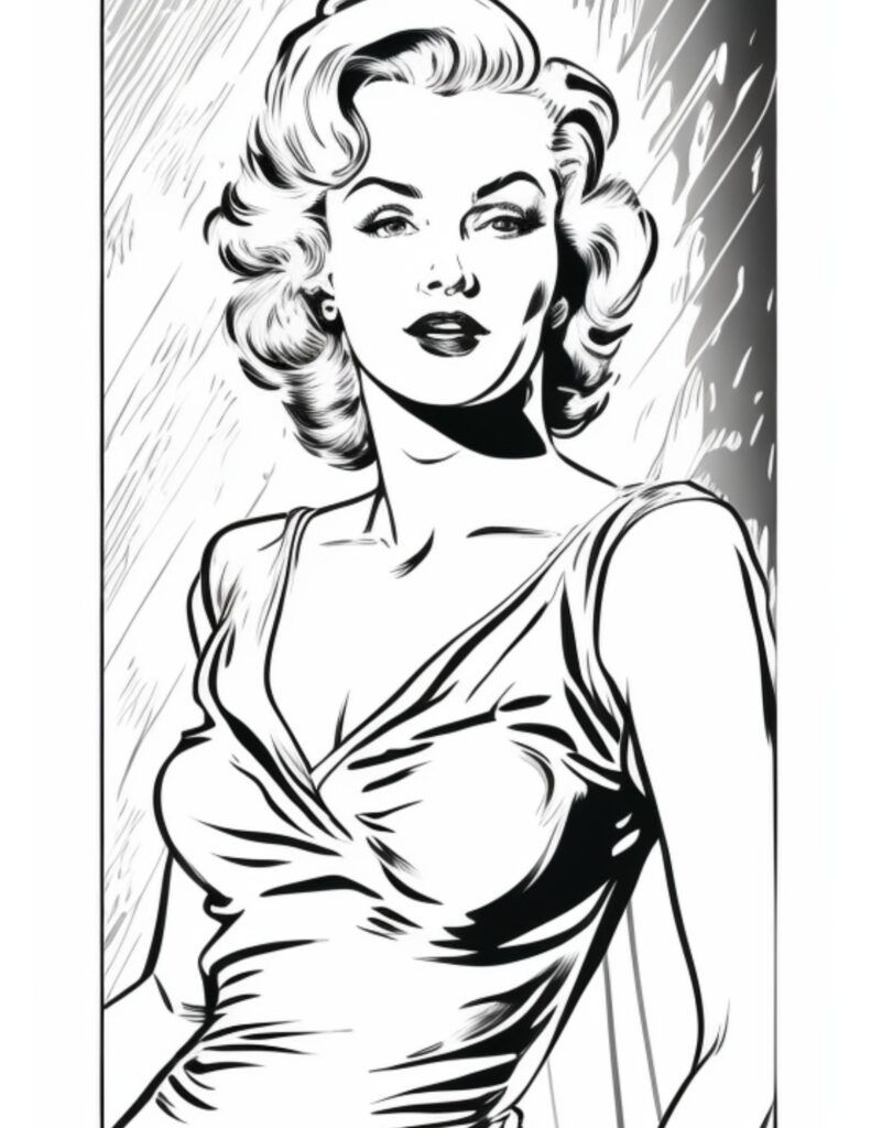 Marilyn Monroe coloring page.