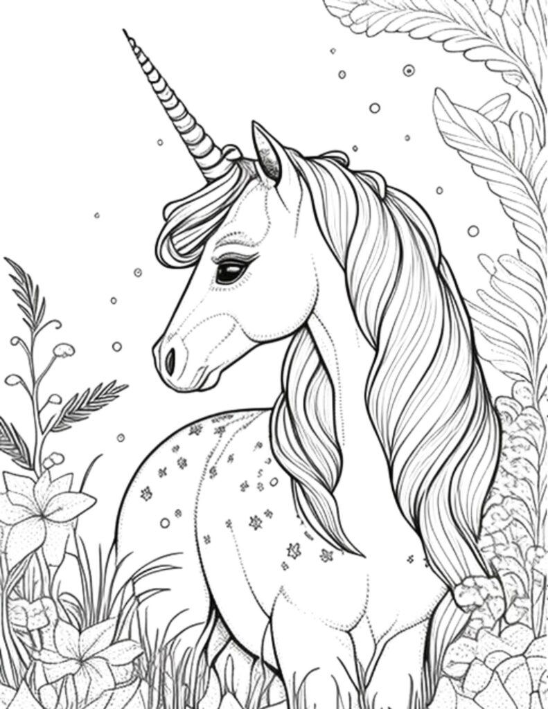 Unicorn coloring page.